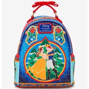Loungefly Disney Beauty and the Beast Stained Glass Mini Backpack